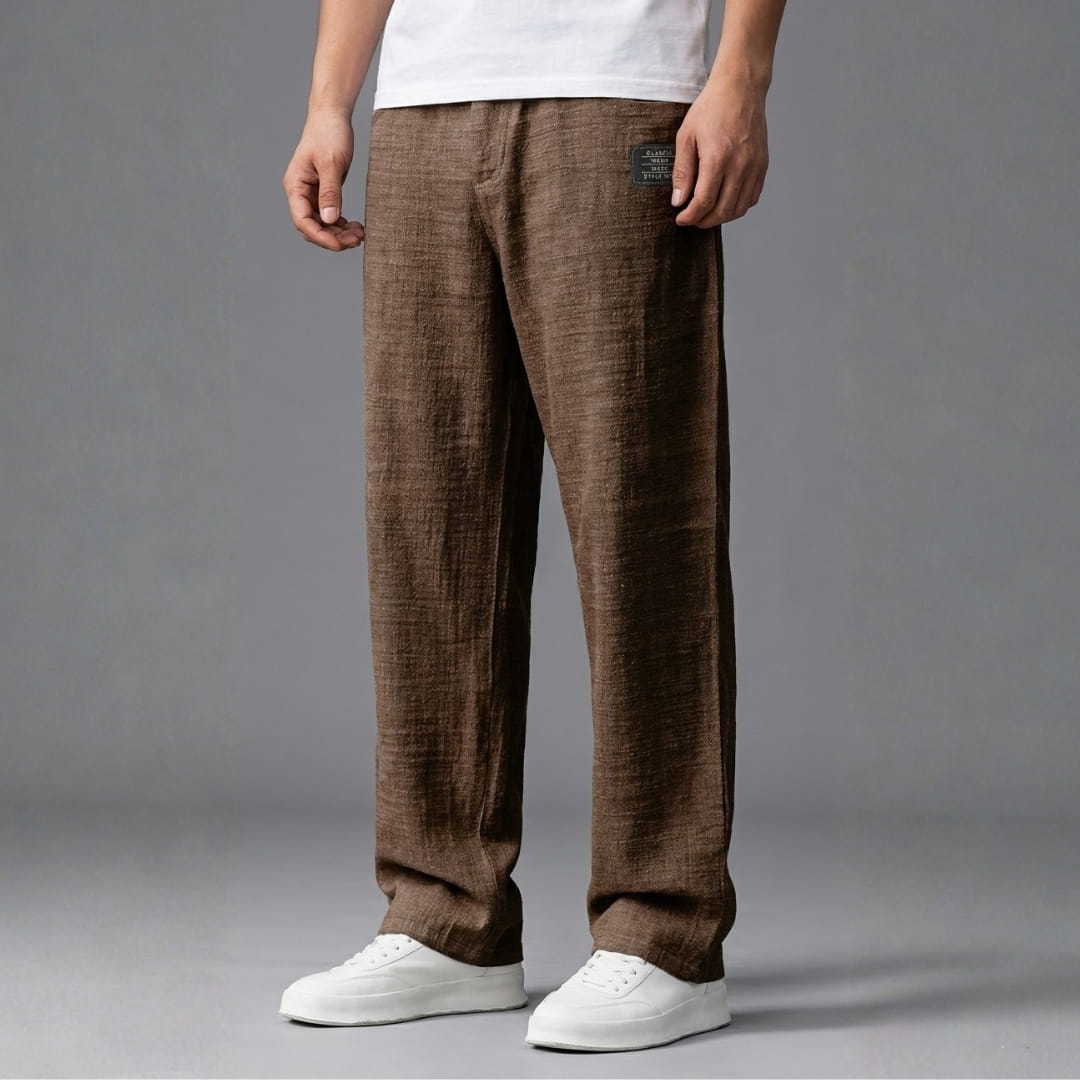 Charles Lightweight Textured Trousers — Breathable Casual Pants