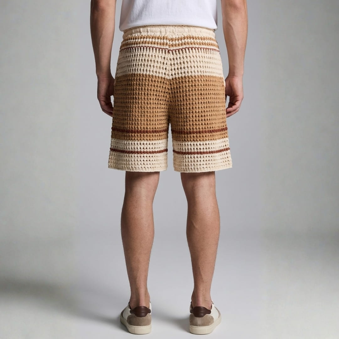 Ivan Braided Cotton Beach Shorts – Casual Summer Drawstring Shorts