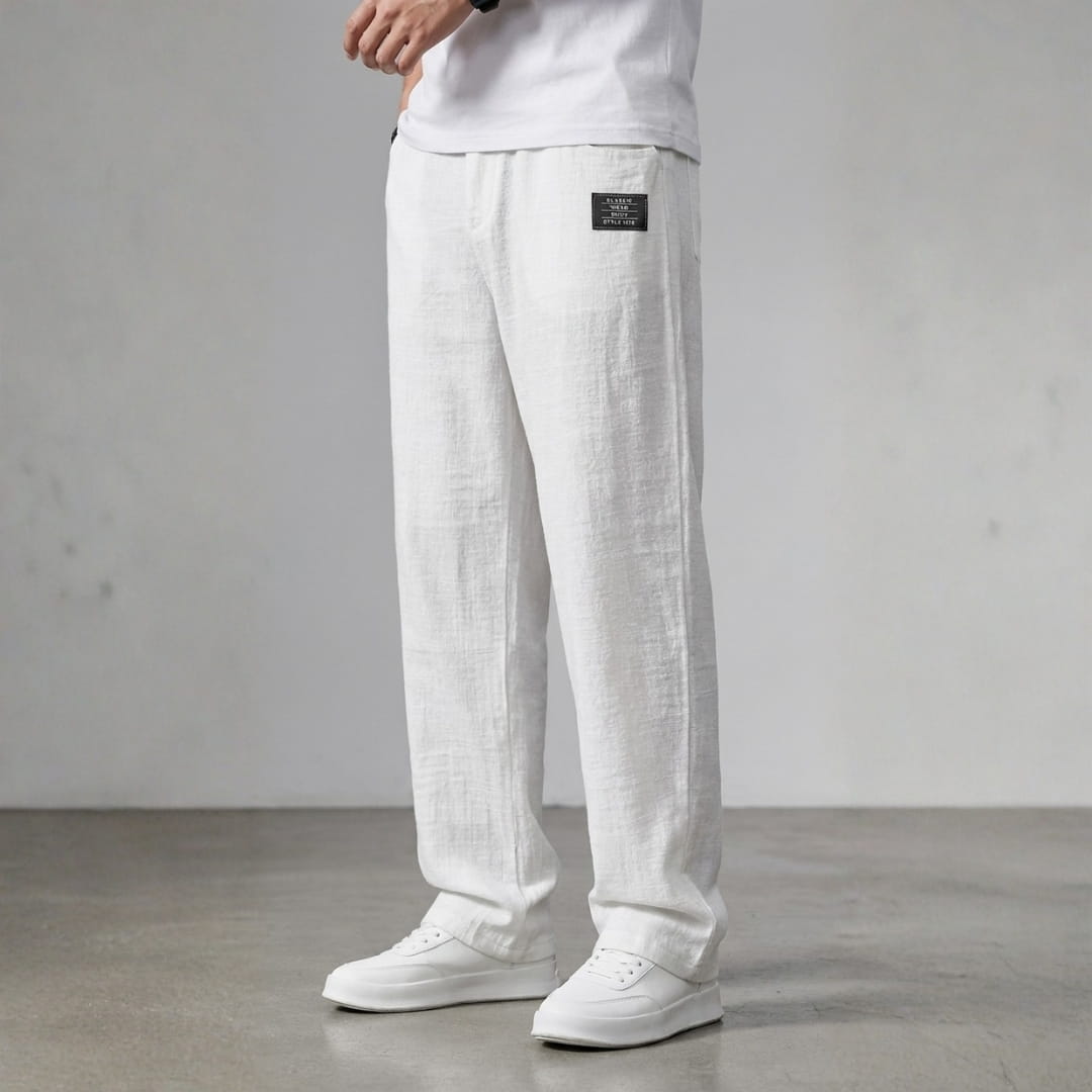 Charles Lightweight Textured Trousers — Breathable Casual Pants
