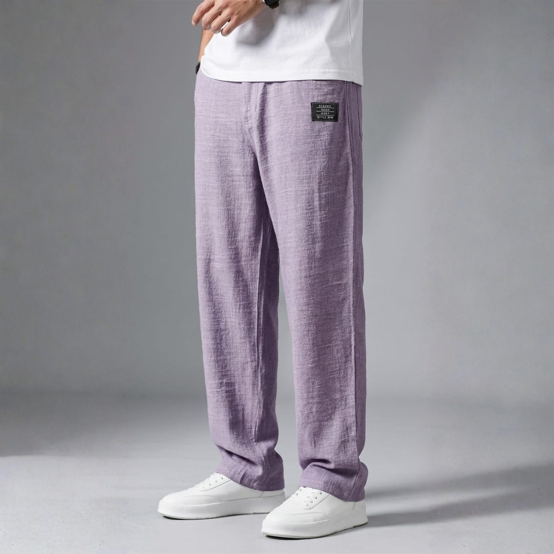 Charles Lightweight Textured Trousers — Breathable Casual Pants