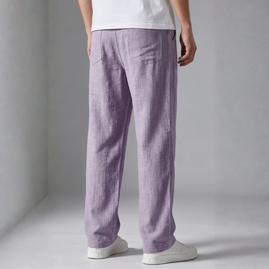 Charles Lightweight Textured Trousers — Breathable Casual Pants