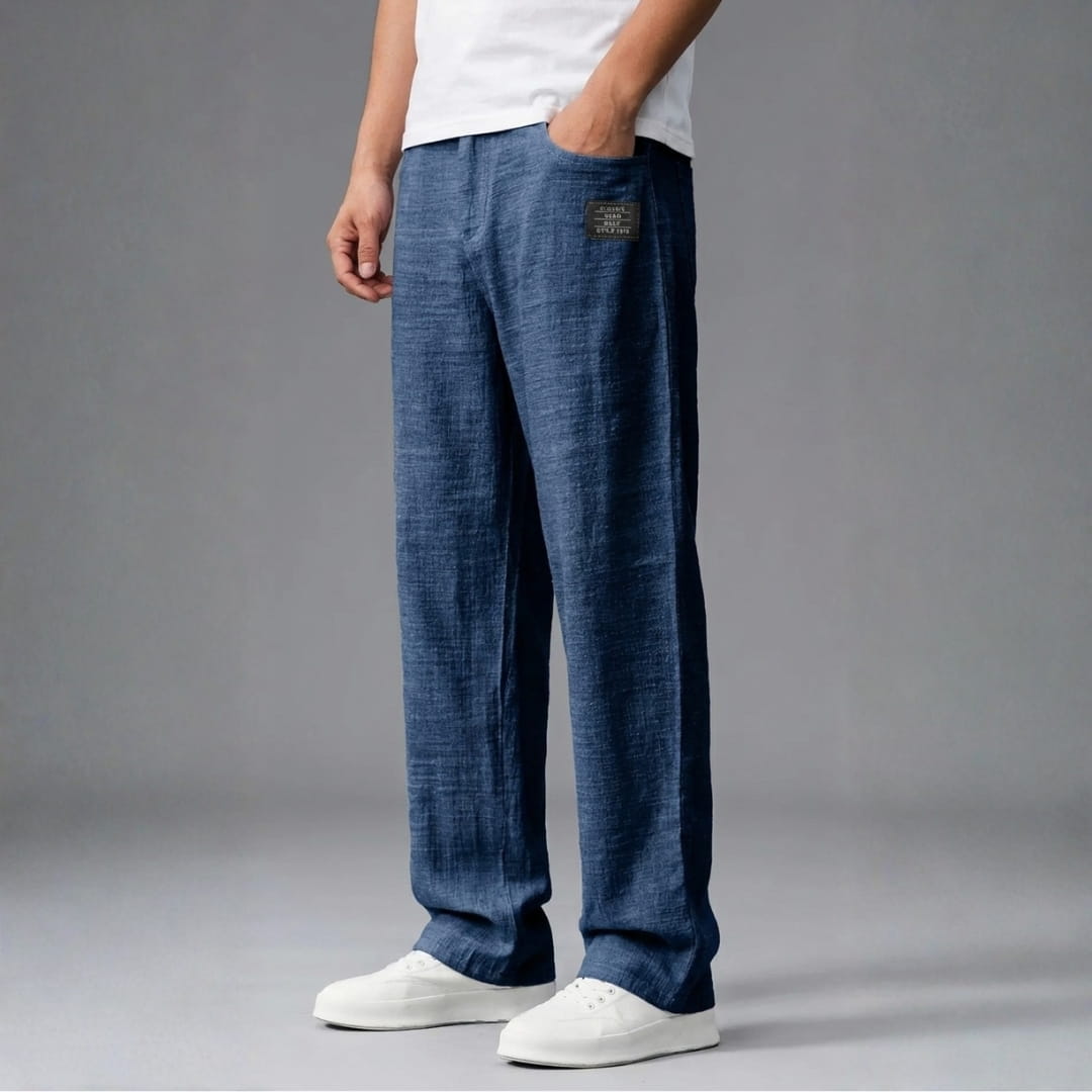 Charles Lightweight Textured Trousers — Breathable Casual Pants