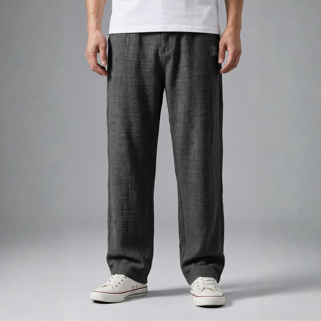 Charles Lightweight Textured Trousers — Breathable Casual Pants