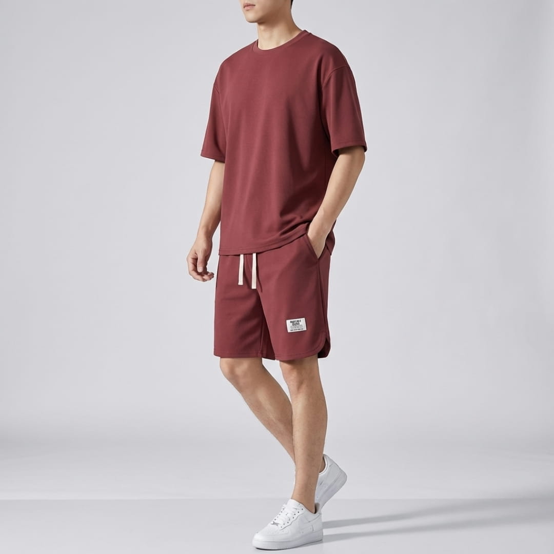 Rafael Cotton Blend Lounge Set — Breathable Two-Piece Casual Outfit