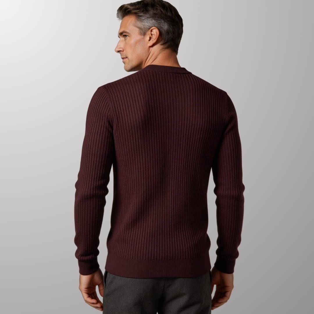 Paulo Rib Knit Henley Shirt – Stretch Casual Long Sleeve Smart Fit