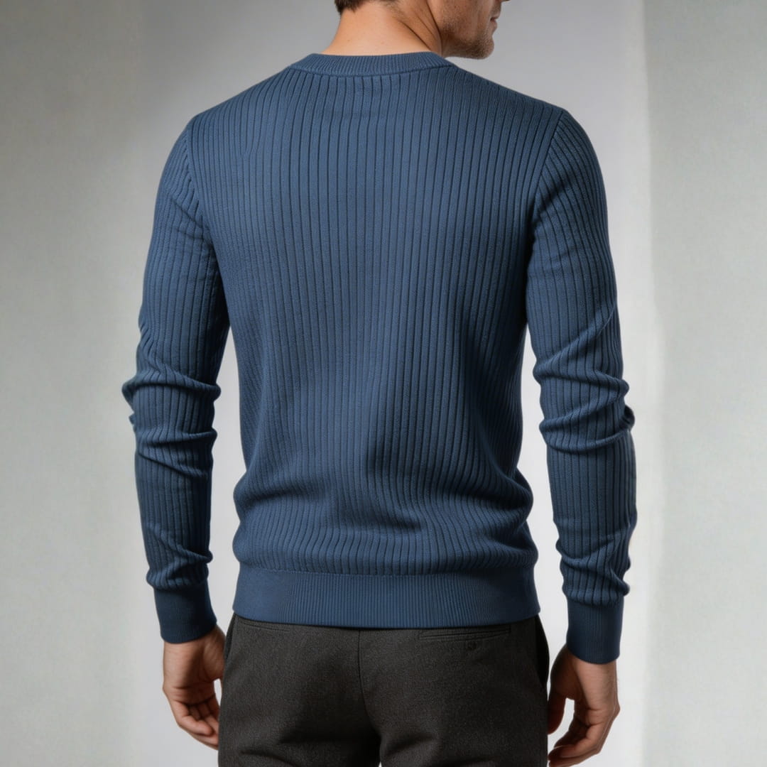 Paulo Rib Knit Henley Shirt – Stretch Casual Long Sleeve Smart Fit