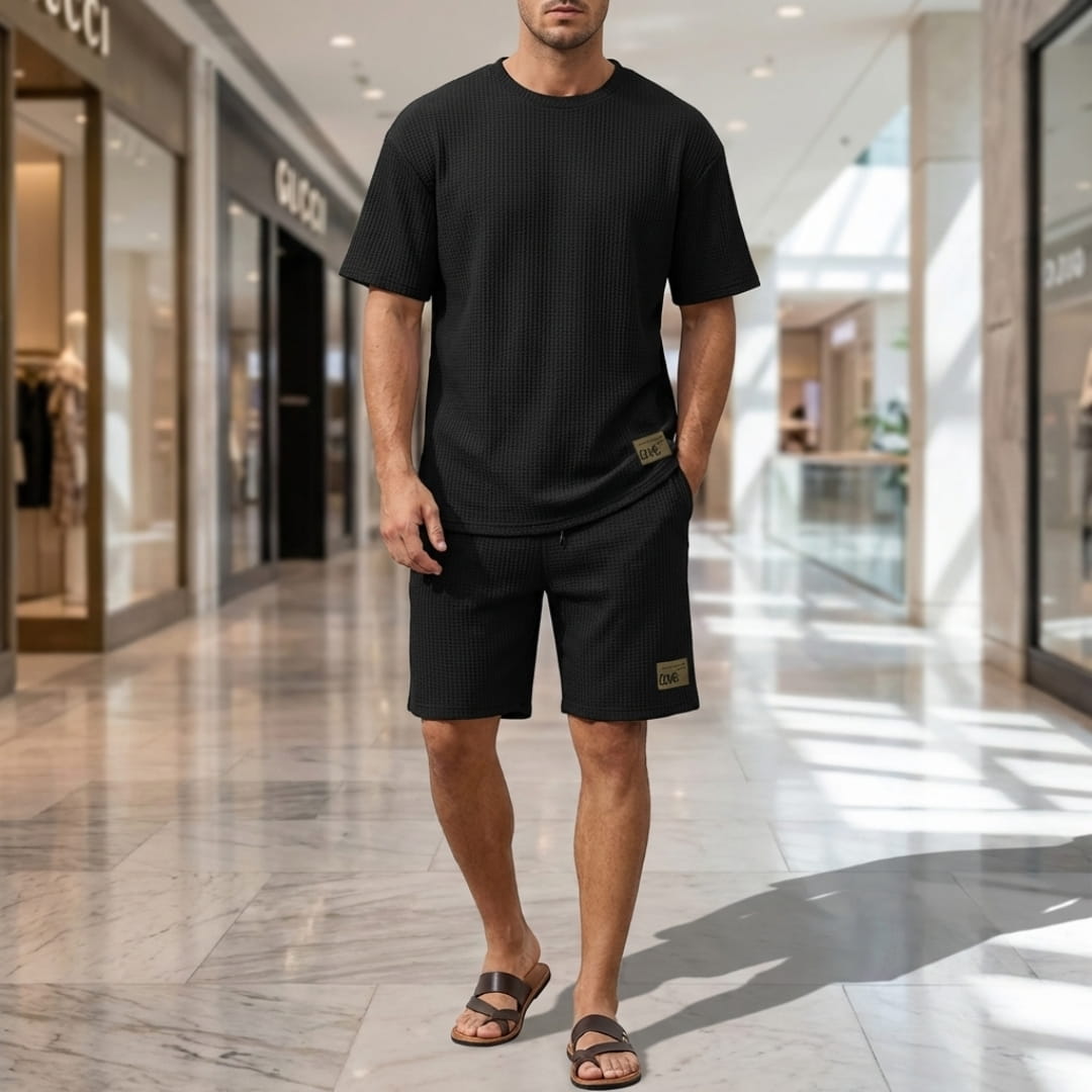 Pietro Cable Knit Co-Ord Set — Textured Relaxed Fit Two-Piece Outfit
