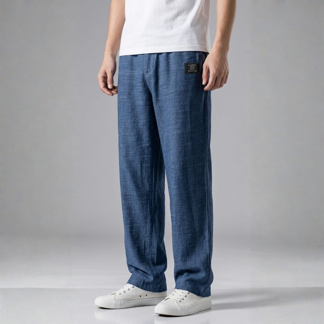 Charles Lightweight Textured Trousers — Breathable Casual Pants