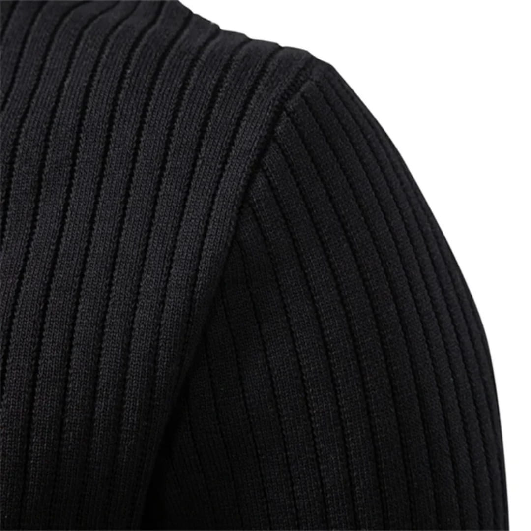 Paulo Rib Knit Henley Shirt – Stretch Casual Long Sleeve Smart Fit