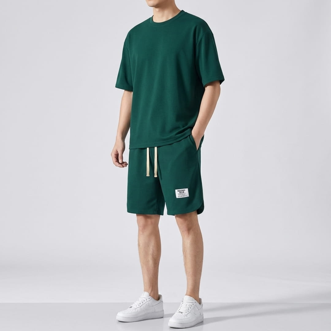 Rafael Cotton Blend Lounge Set — Breathable Two-Piece Casual Outfit