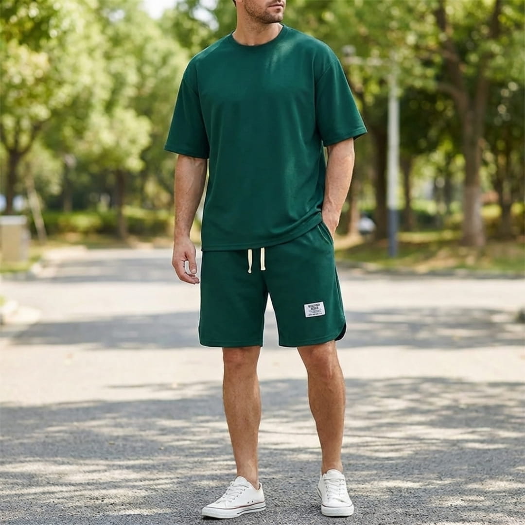 Rafael Cotton Blend Lounge Set — Breathable Two-Piece Casual Outfit