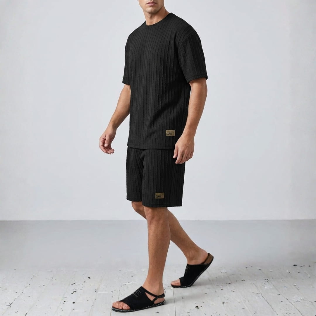 Pietro Cable Knit Co-Ord Set — Textured Relaxed Fit Two-Piece Outfit