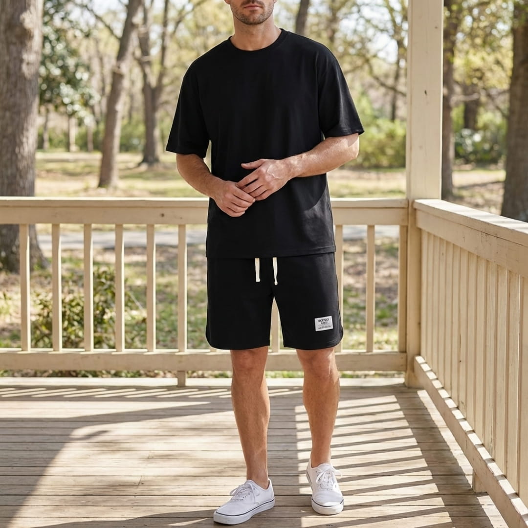Rafael Cotton Blend Lounge Set — Breathable Two-Piece Casual Outfit