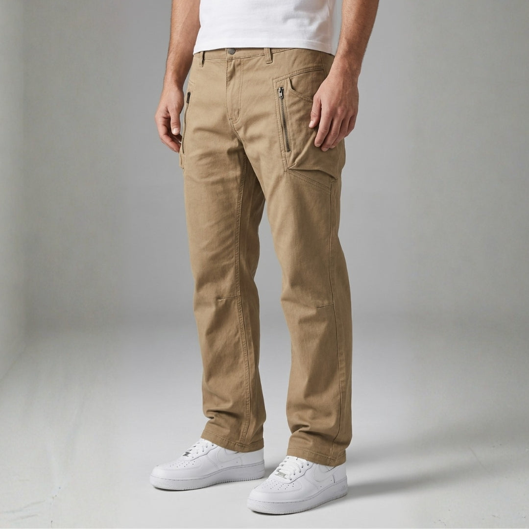 Alaric Cotton Cargo Pants — Slim Fit Utility Casual Trousers