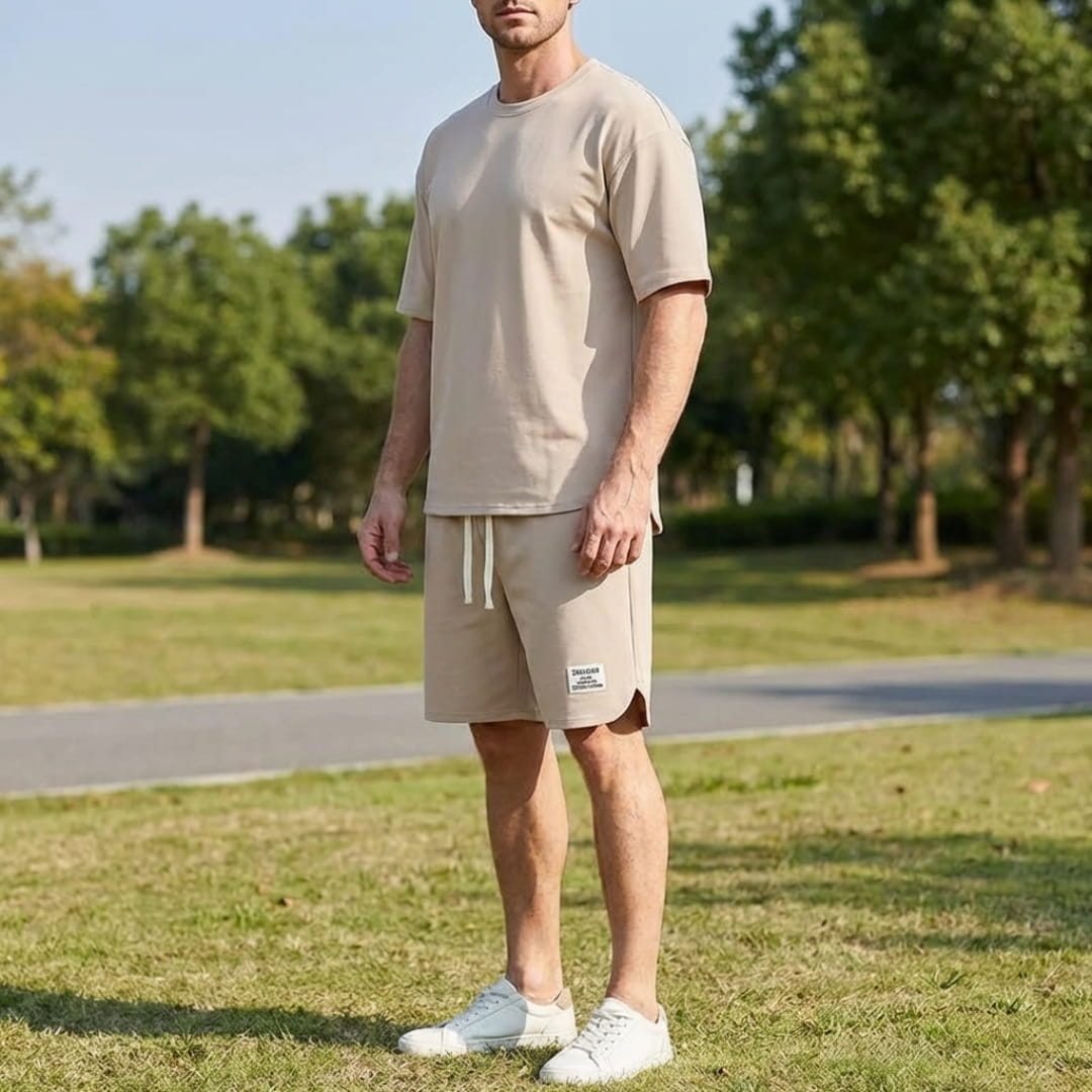 Rafael Cotton Blend Lounge Set — Breathable Two-Piece Casual Outfit