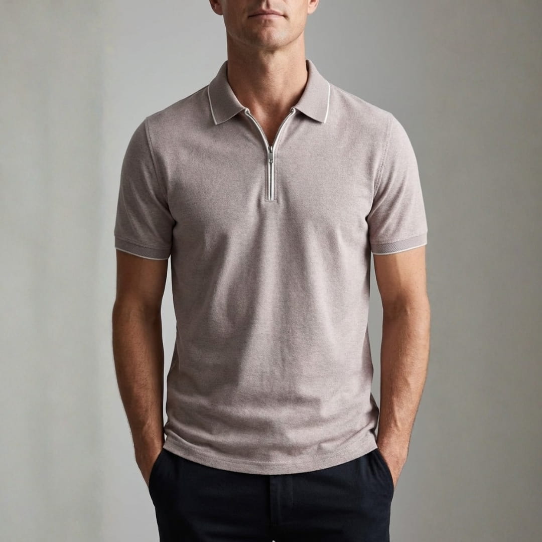 Eric Performance Quarter Zip Polo Shirt – Stretch Smart Fit Casual Shirt