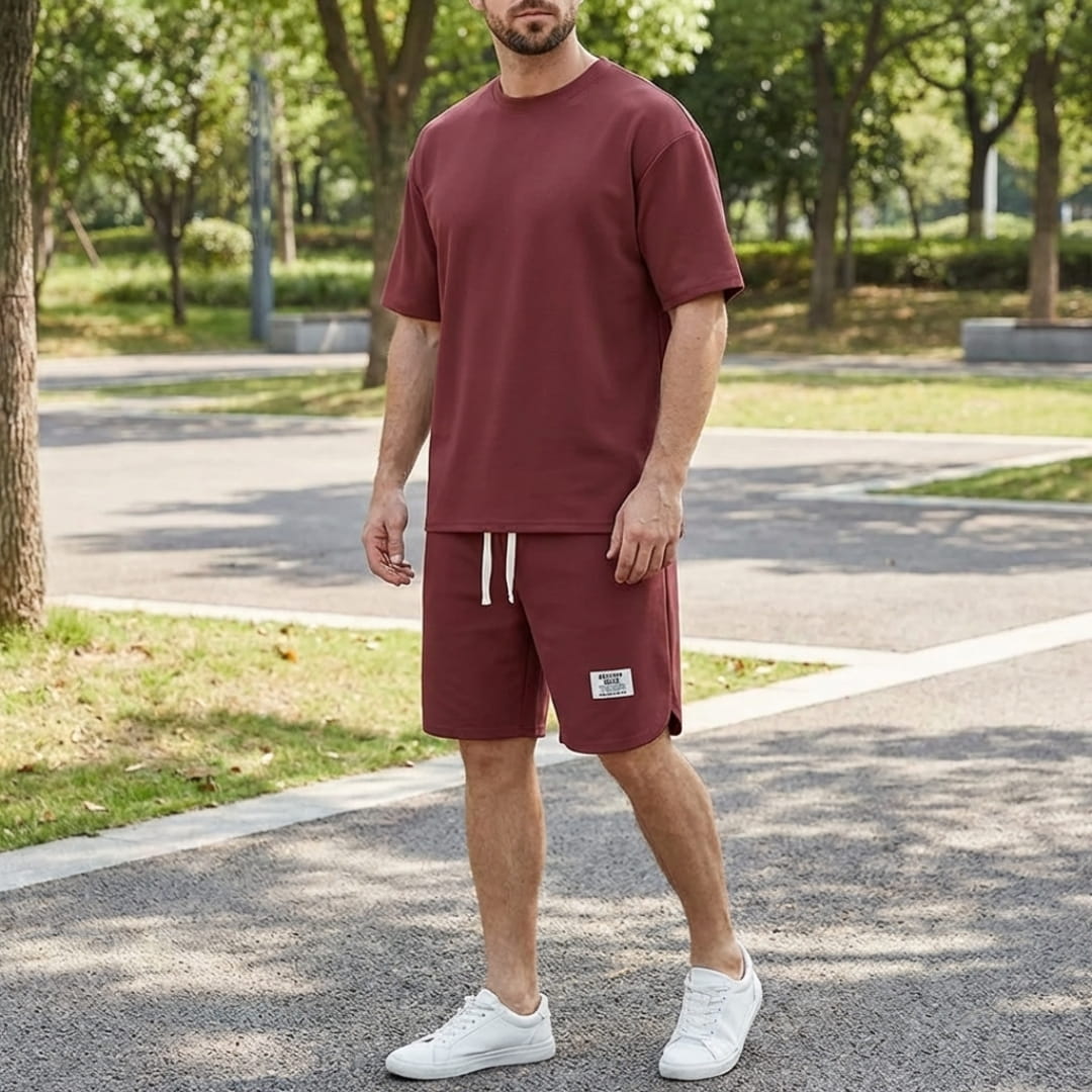 Rafael Cotton Blend Lounge Set — Breathable Two-Piece Casual Outfit