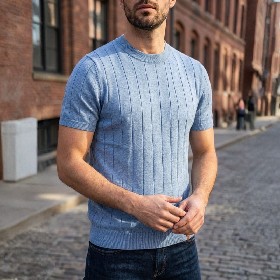 Harold Premium Cotton T-Shirt — Breathable Lightweight Textured Casual Shirt