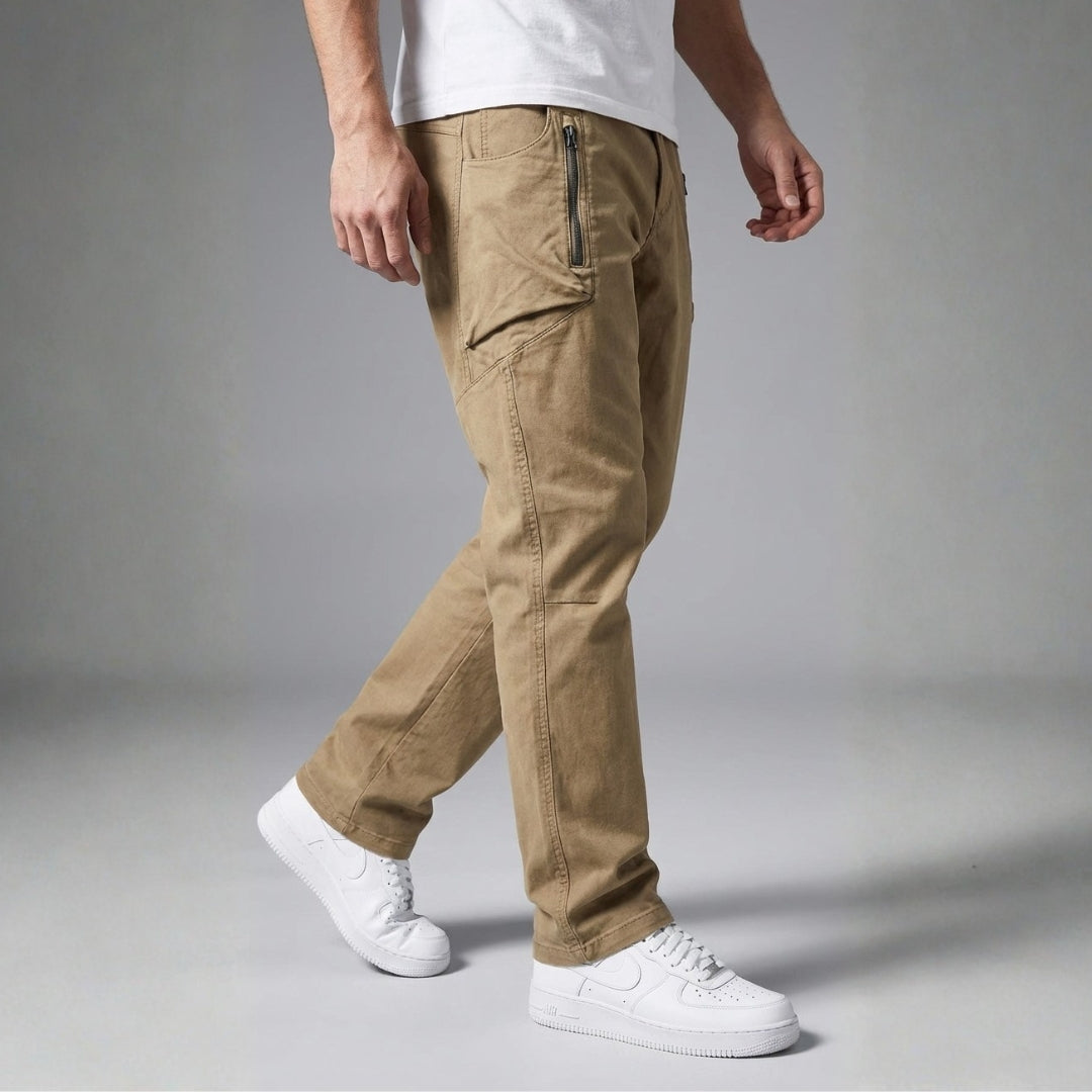 Alaric Cotton Cargo Pants — Slim Fit Utility Casual Trousers