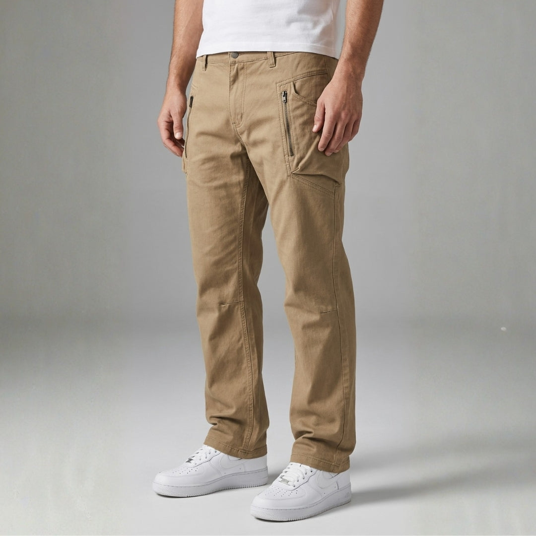 Alaric Cotton Cargo Pants — Slim Fit Utility Casual Trousers