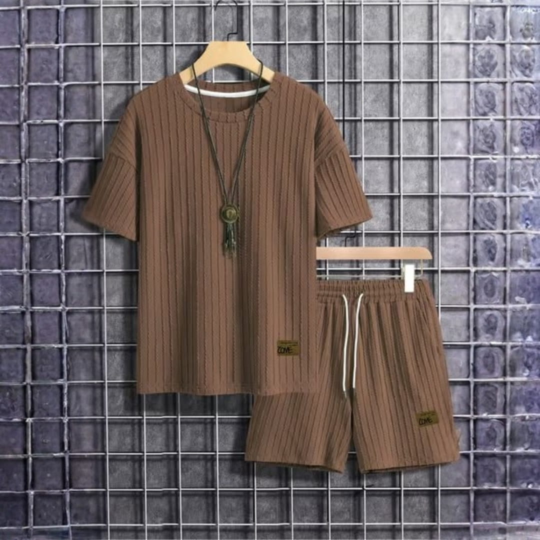 Pietro Cable Knit Co-Ord Set — Textured Relaxed Fit Two-Piece Outfit