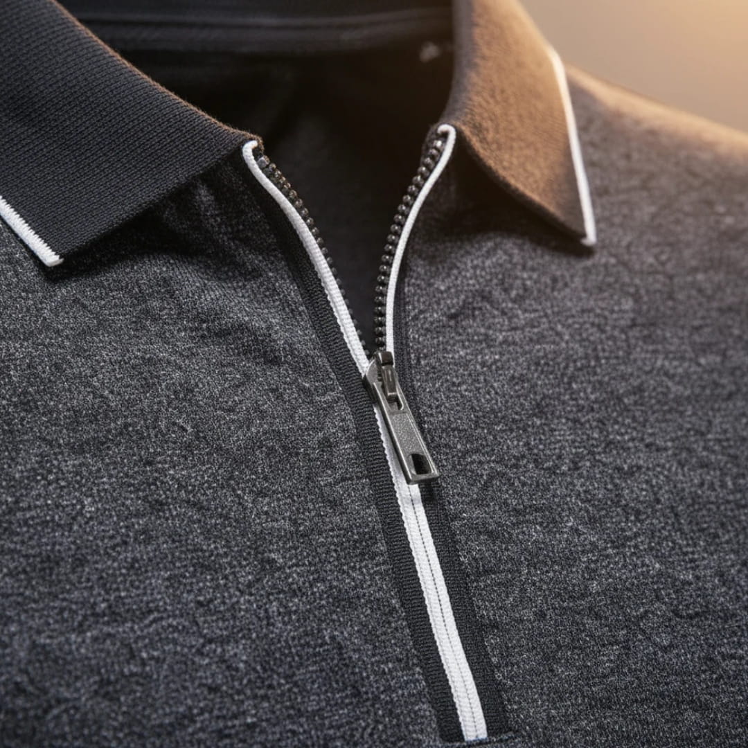 Eric Performance Quarter Zip Polo Shirt – Stretch Smart Fit Casual Shirt