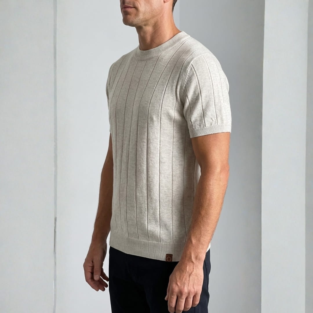 Harold Premium Cotton T-Shirt — Breathable Lightweight Textured Casual Shirt