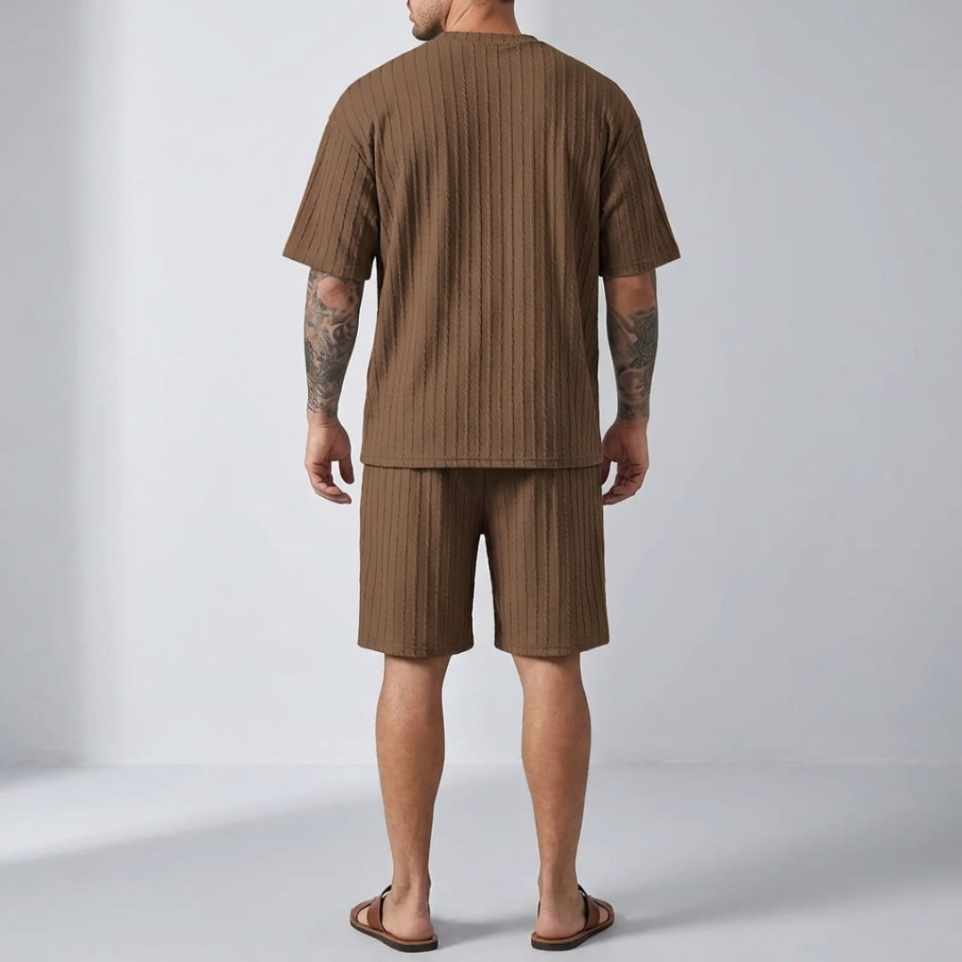 Pietro Cable Knit Co-Ord Set — Textured Relaxed Fit Two-Piece Outfit