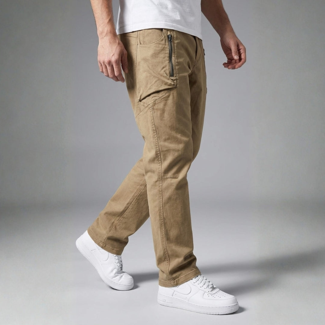 Alaric Cotton Cargo Pants — Slim Fit Utility Casual Trousers