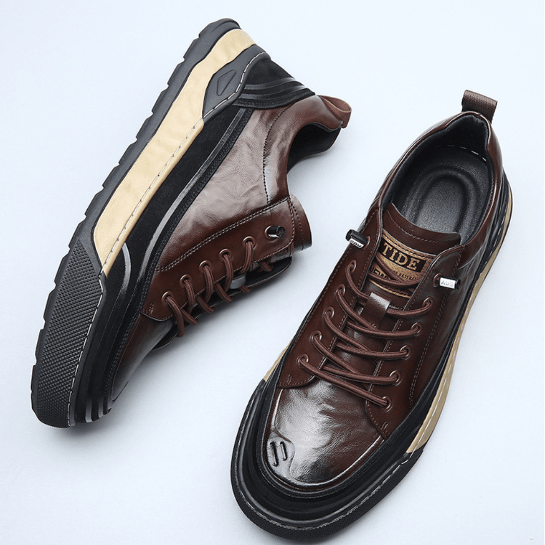Miguel Men’s Leather Sneakers – Oil-Dipped Durable Fit