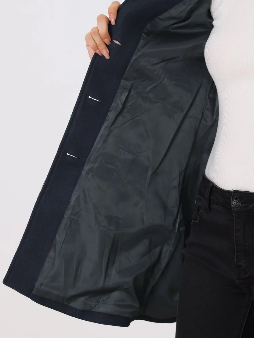 Minzie Women’s Winter Trench Coat – Single-Breasted Fit & Flare Jacket