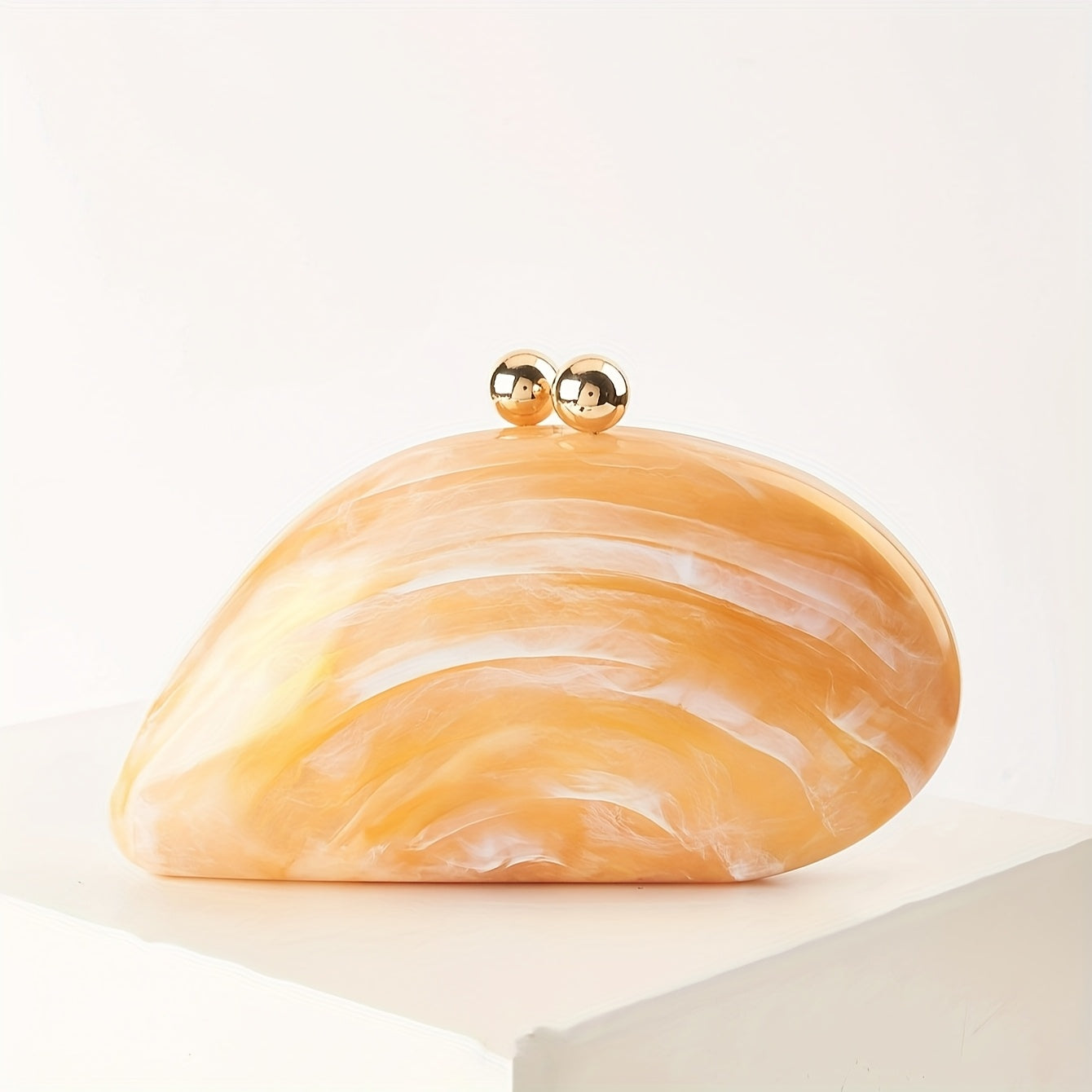 Aria Acrylic Women's Clutch Bag – Marble Finish Evening Handbag