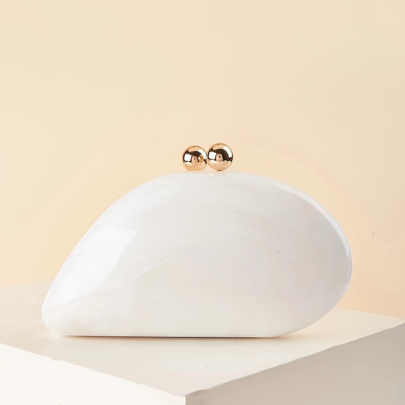 Aria Acrylic Women's Clutch Bag – Marble Finish Evening Handbag