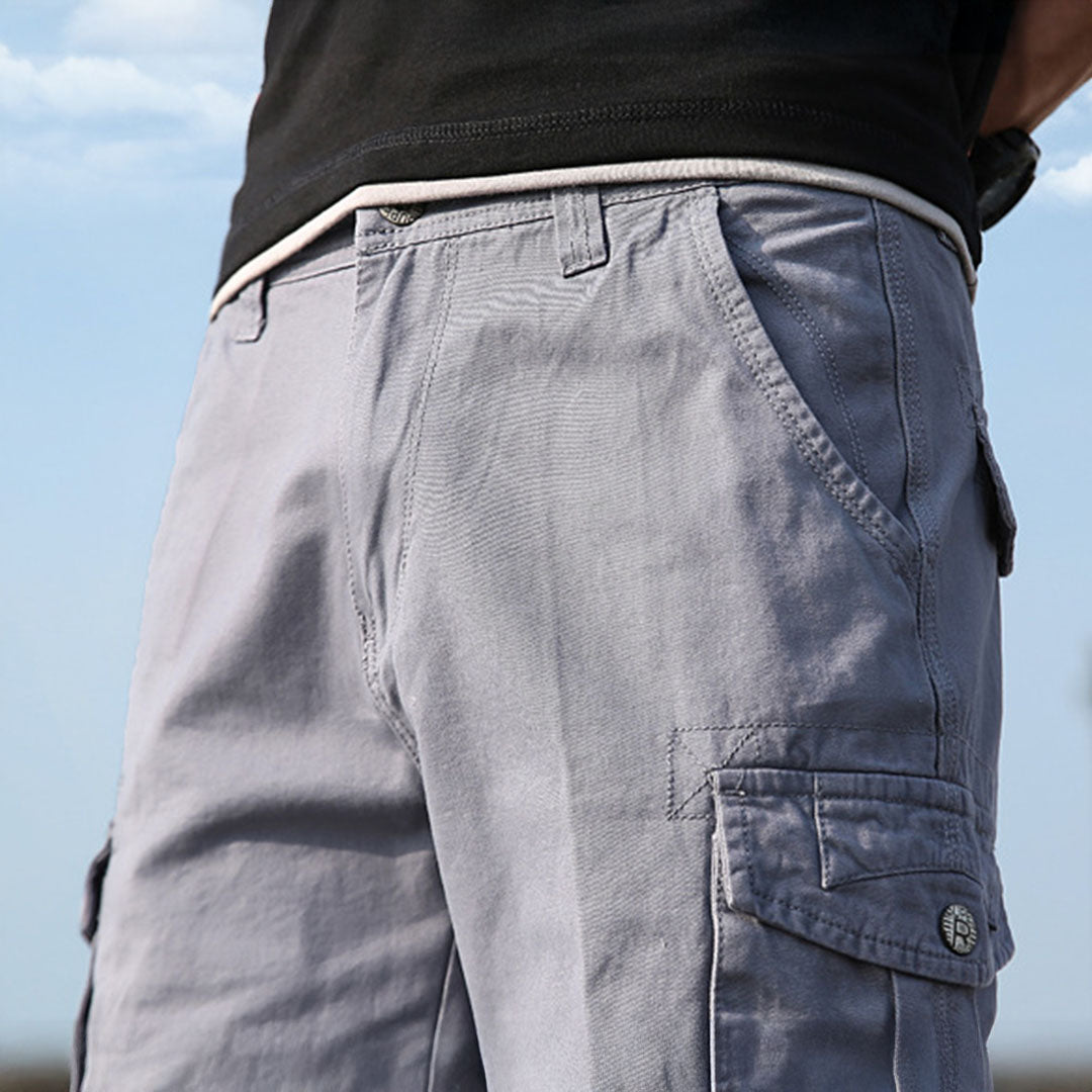 Landon Men’s Cargo Shorts – Organic Cotton Straight-Leg Shorts with Multi Pockets