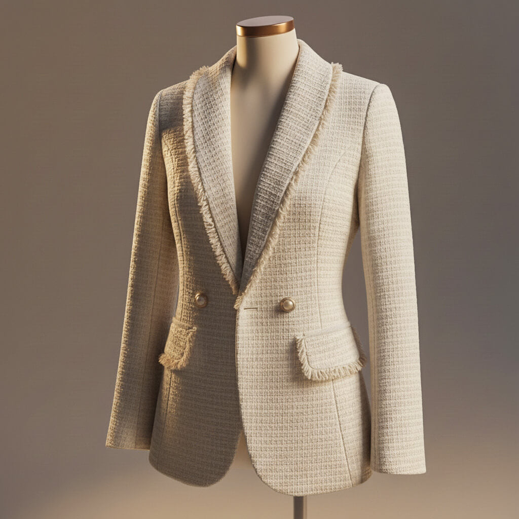 Avery Women’s Blazer – Wool Blend Boucle Couture