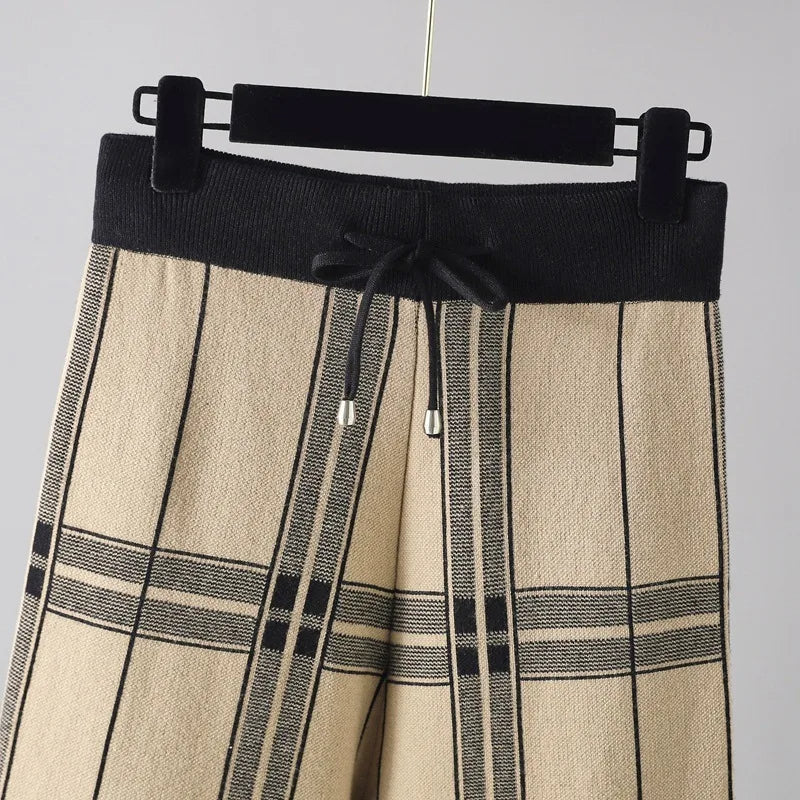 Kingston Plaid Wide-Leg Trousers