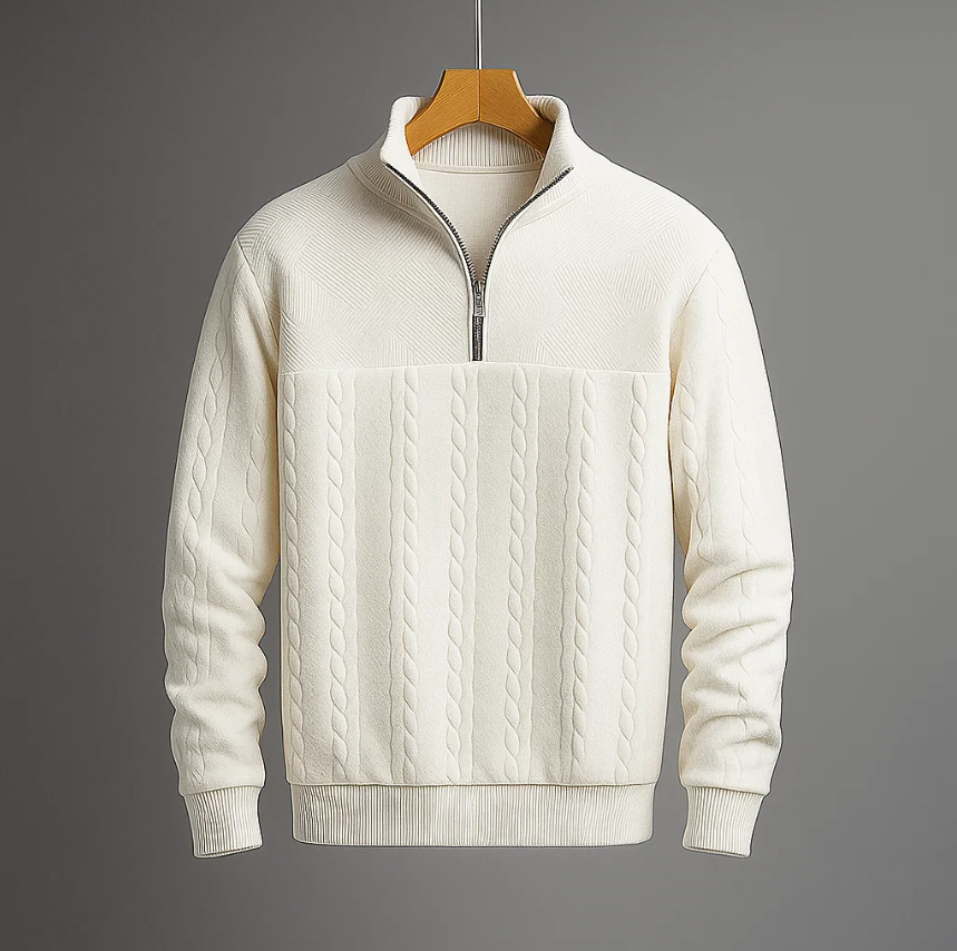 Julian Men’s Cable Knit Half-Zip Sweater – Soft Knit with Timeless Style