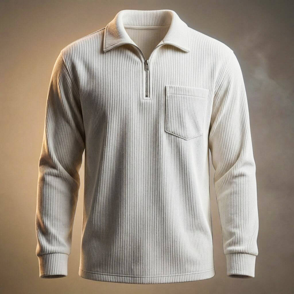 Lucien Corduroy Quarter Zip Polo Shirt – Soft Premium Layering Top