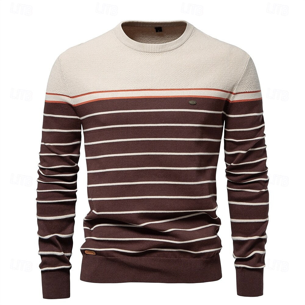 Griffin Men's Striped Crew Neck Sweater