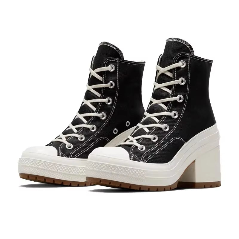 Kenneth Men’s Platform Boots – Chunky Canvas High-Top with Sculpted Heel