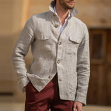 Men's Linen Lapel Single Breasted Jacket