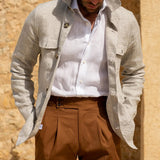 Men's Linen Lapel Single Breasted Jacket