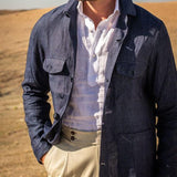 Men's Linen Lapel Single Breasted Jacket