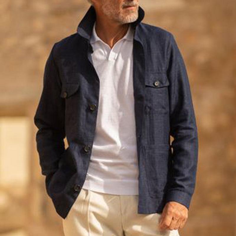 Men's Linen Lapel Single Breasted Jacket