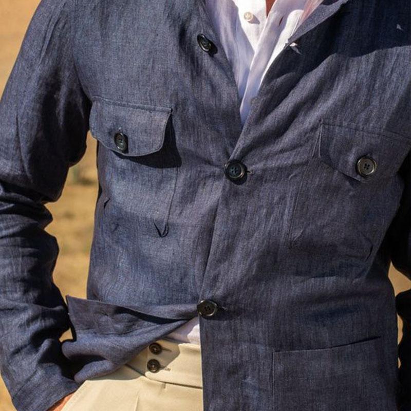 Men's Linen Lapel Single Breasted Jacket