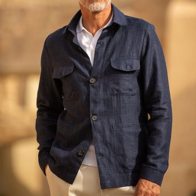 Men's Linen Lapel Single Breasted Jacket