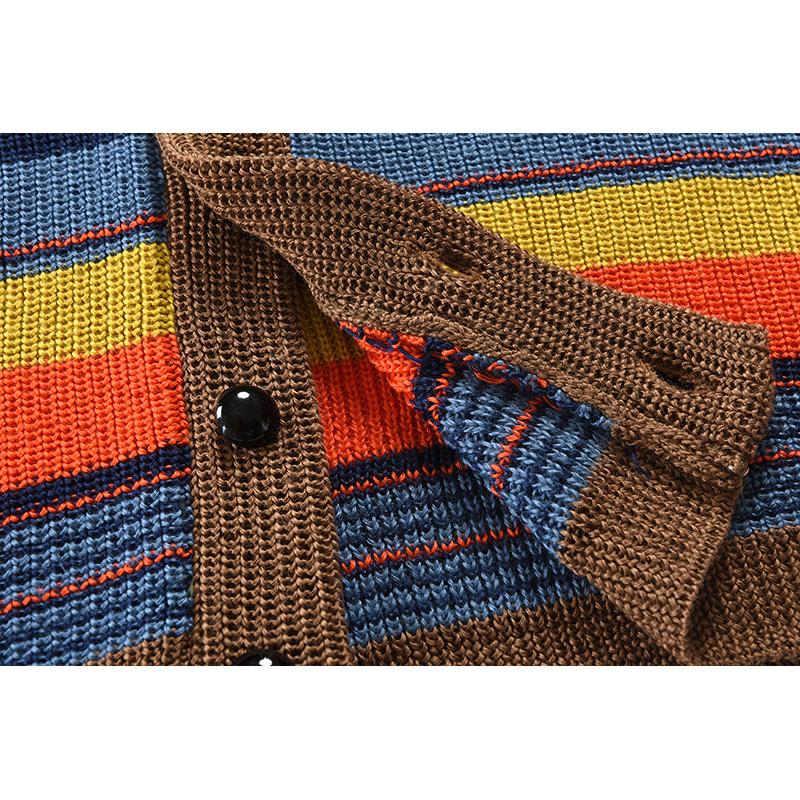 Gatsby Colorblock Lapel Sweater Jacket