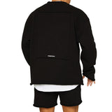 Men's Color Loose Rolled Sweatshirt Shorts Set